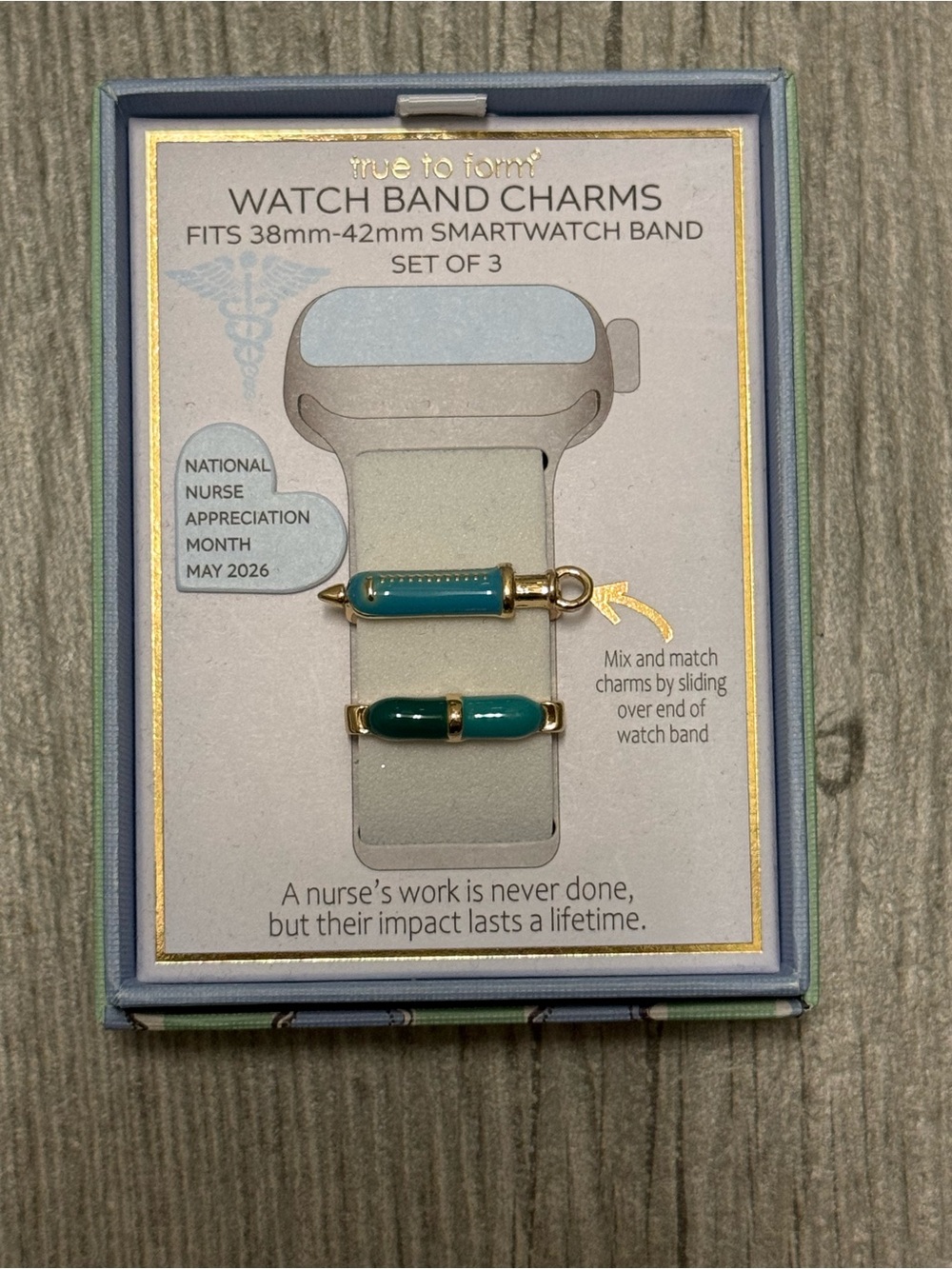 True to form Nurse smartwatch 38-42mm Watch Band Charms Set of 2